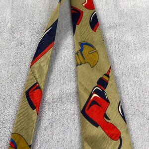 Vintage 70s Novelty Tie Screw Nut Wrench Tool Print #retro #tie #novelty